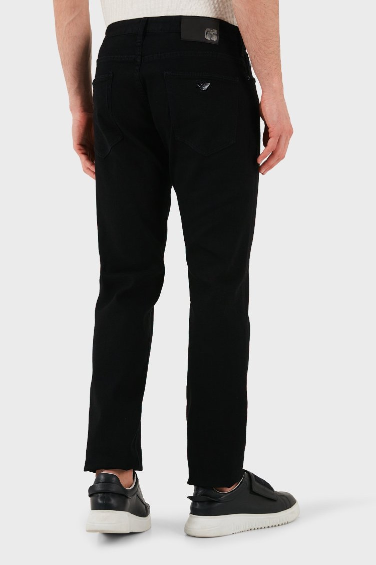Emporio Armani Slim Fit Düşük Bel Dar Paça Jeans Erkek Kot Pantolon EM000121 AF14867 MC002 SİYAH - Emporio Armani (1)