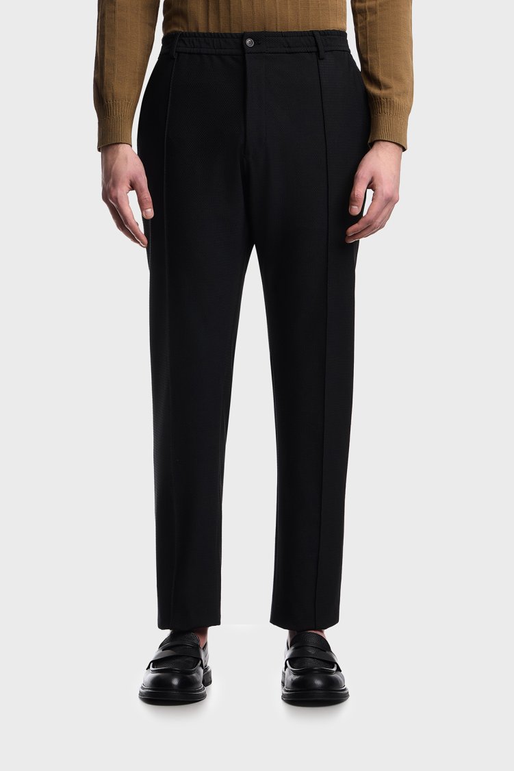 Emporio Armani Slim Fit Normal Bel Dar Paça Erkek Pantolon EM004672 TE11109 UC001 SİYAH - Emporio Armani