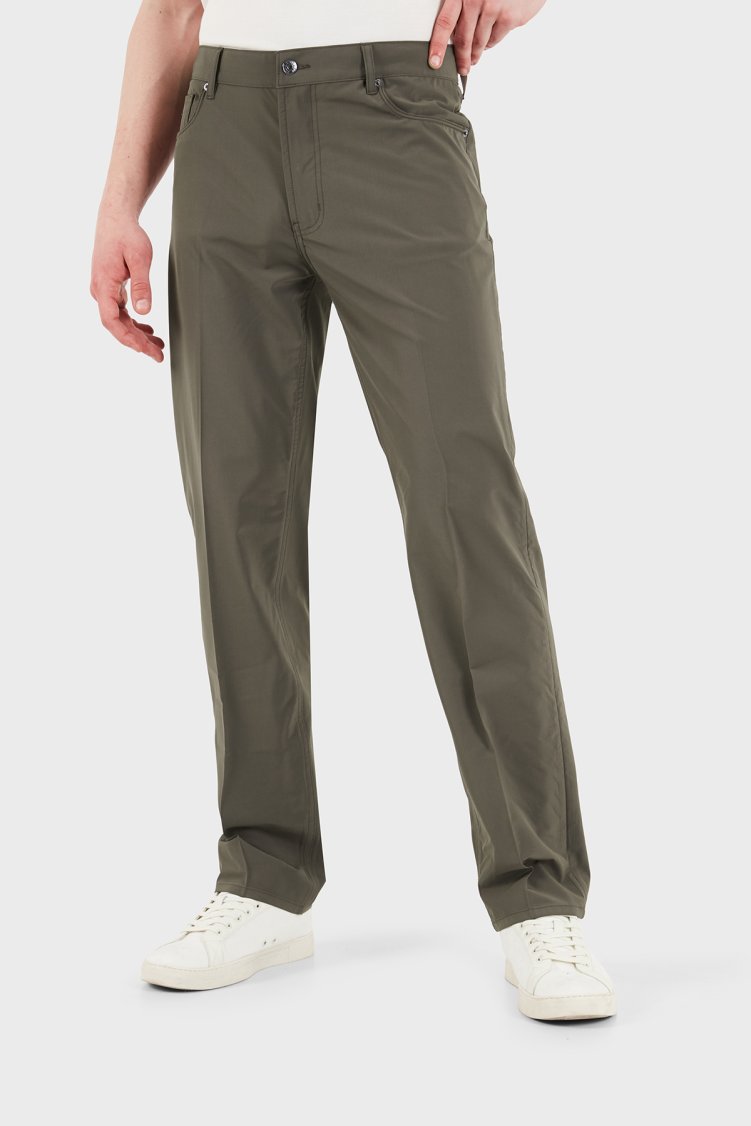 Emporio Armani Straight Fit Normal Bel Düz Paça Erkek Kot Pantolon EM000763 AF21368 U6200 HAKİ - Emporio Armani