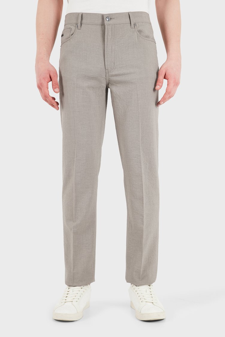 Emporio Armani Straight Fit Normal Bel Düz Paça Erkek Pantolon EM000763 AF13674 U6161 HAKİ - Emporio Armani