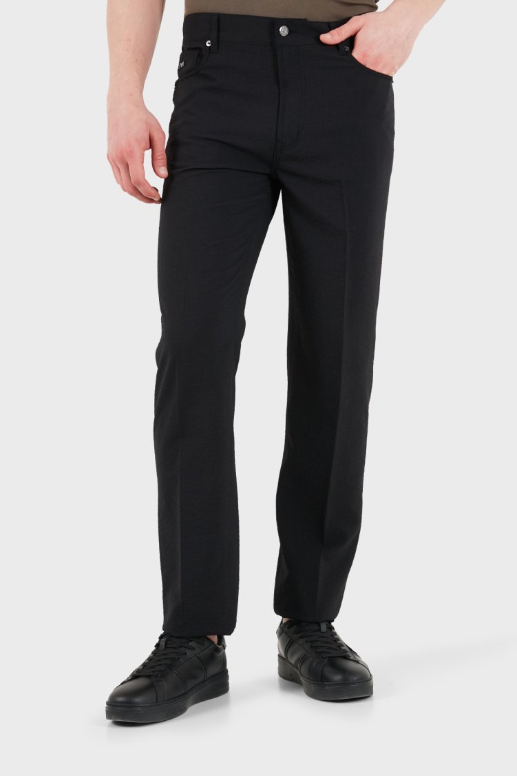 Emporio Armani Straight Fit Normal Bel Düz Paça Jeans Erkek Kot Pantolon EM000763 AF13674 UC001 SİYAH - Emporio Armani