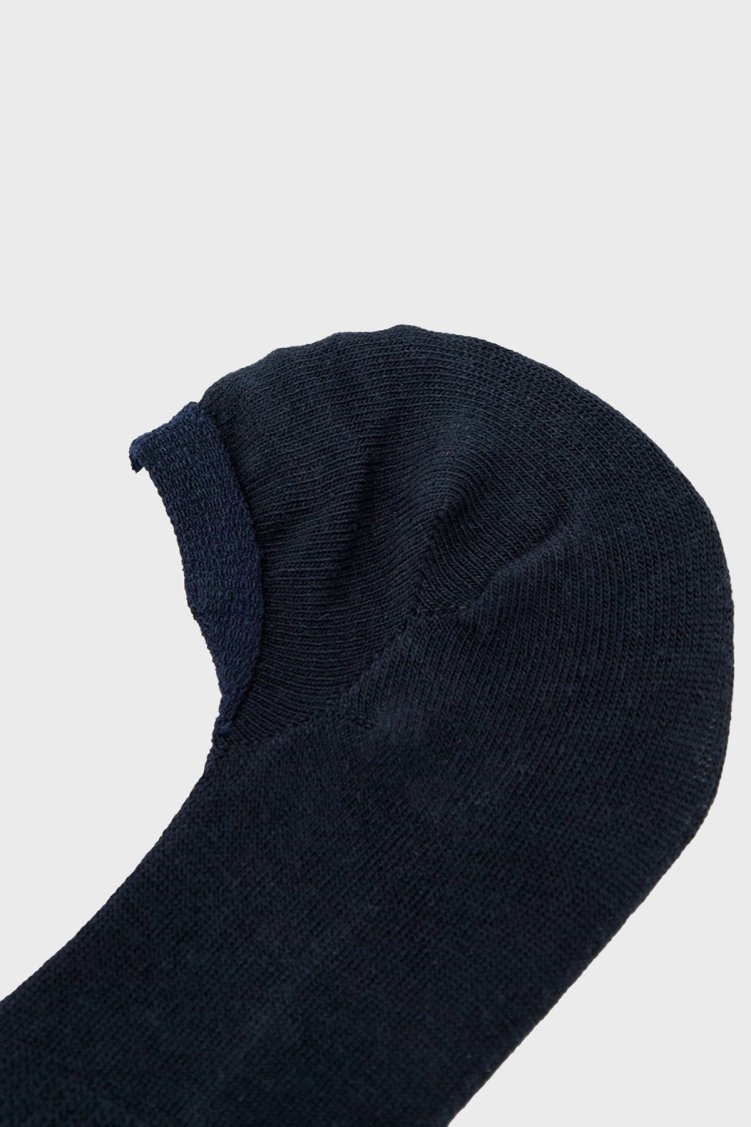 Emporio Armani Streç Pamuklu Logo Baskılı 3 Pack Babet Erkek Çorap EM000548 AF12271 MB153 LACİVERT - Emporio Armani (1)