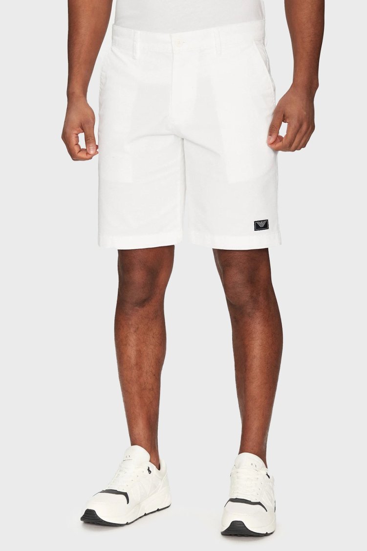 Emporio Armani Streç Pamuklu Regular Fit Normal Bel Erkek Short EM000591 AF12336 U0002 BEYAZ - Emporio Armani