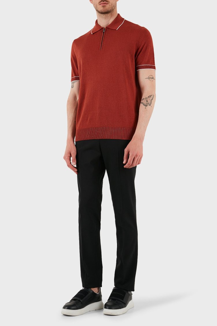 Emporio Armani Streç Yünlü Regular Fit Normal Bel Düz Paça Erkek Pantolon EM000442 TE10404 UC001 SİYAH - Emporio Armani (1)