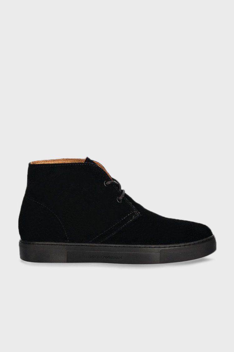 Emporio Armani Süet Deri Erkek Bot X4M392 XF053 00002 SİYAH - Emporio Armani