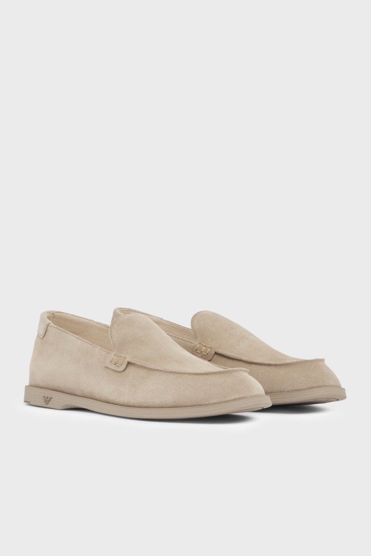 Emporio Armani Süet Deri Loafer Erkek Ayakkabı EM004941 AF23967 U6092 TOPRAK - Emporio Armani (1)