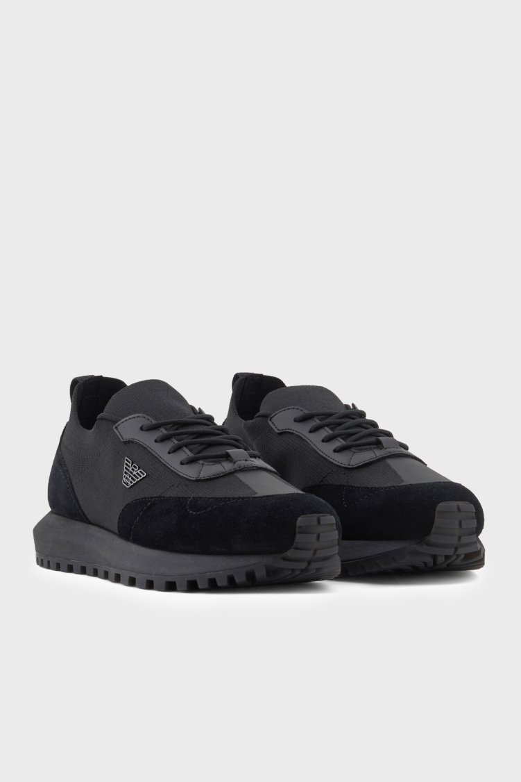 Emporio Armani Süet Sneaker Erkek Ayakkabı EM003739 AF19724 MC005 SİYAH - Emporio Armani (1)