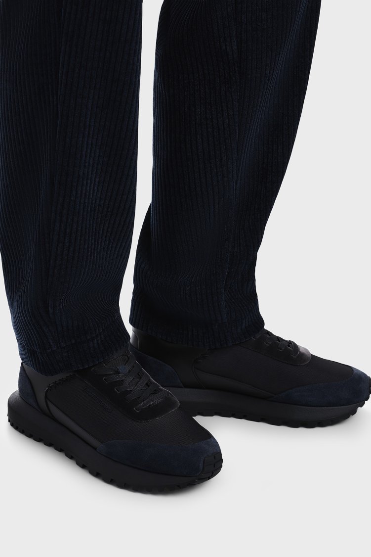 Emporio Armani Süet Sneaker Erkek Ayakkabı EM004839 AF29491 MZ312 Siyah-lacivert - Emporio Armani (1)