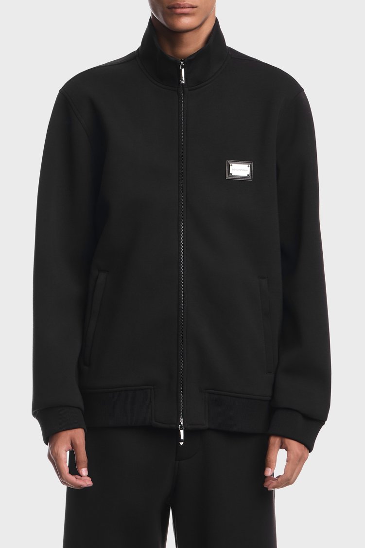 Emporio Armani Tam Fermuarlı Modal Jarse Erkek Sweat EM006821 AF17545 UC001 Siyah - Emporio Armani