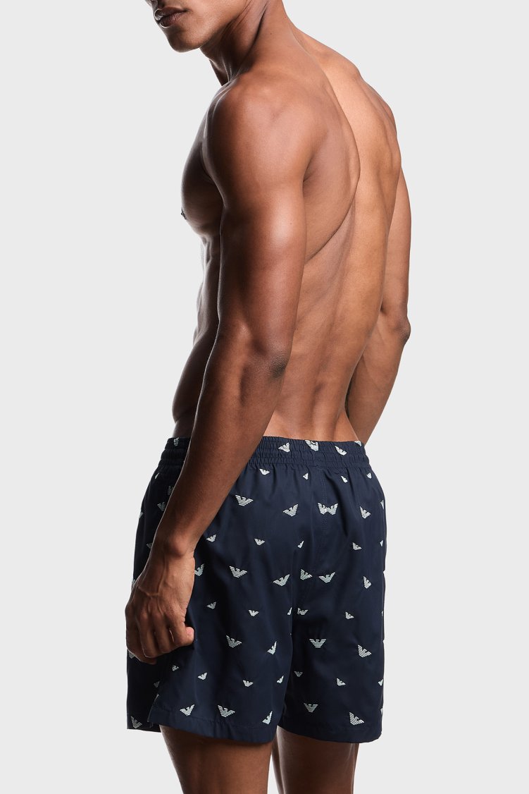 Emporio Armani Tamamı Logolu Bağlamalı Erkek Mayo Short EM000583 AF20444 FB198 LACİVERT - Emporio Armani (1)