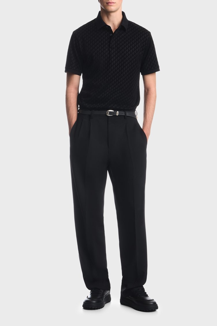 Emporio Armani Tamamı Logolu Regular Fit Düğmeli Erkek Polo EM007339 AF10017 FC375 Siyah - Emporio Armani (1)