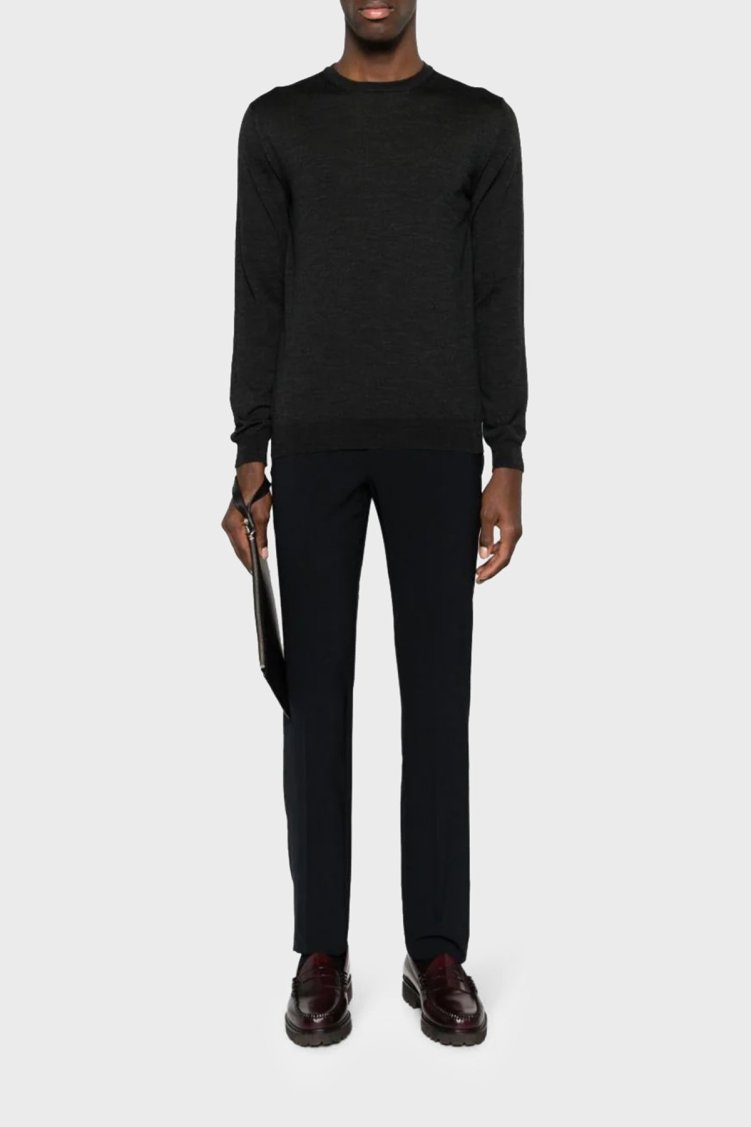 Emporio Armani Yün Karışımlı Skinny-Cut Erkek Pantolon H41P68 01506 922 LACİVERT - Emporio Armani