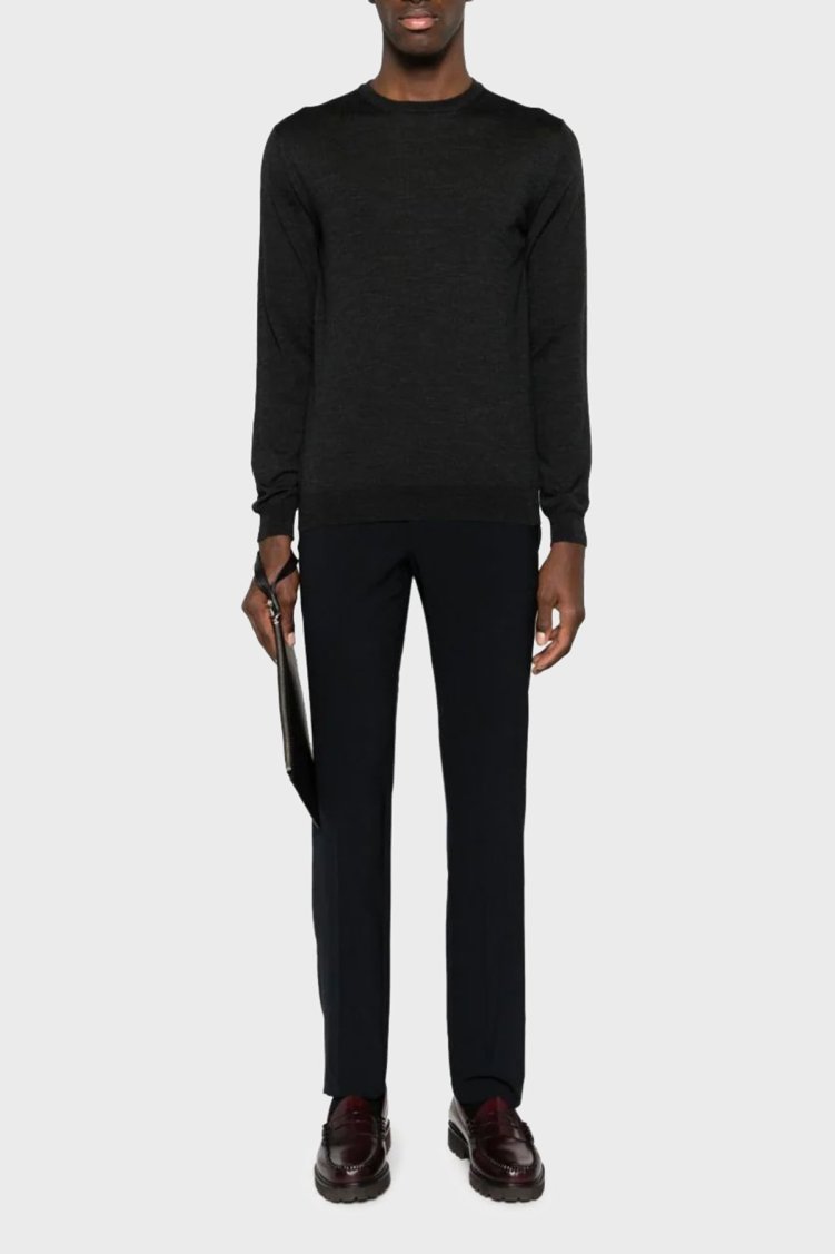 Emporio Armani Yün Karışımlı Skinny-Cut Erkek Pantolon H41P68 01506 999 SİYAH - Emporio Armani