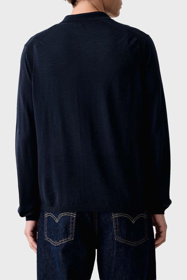 Emporio Armani Yünlü Fermuarlı Erkek Polo Yaka Kazak EM006293 AF29815 UB097 Lacivert - Emporio Armani (1)