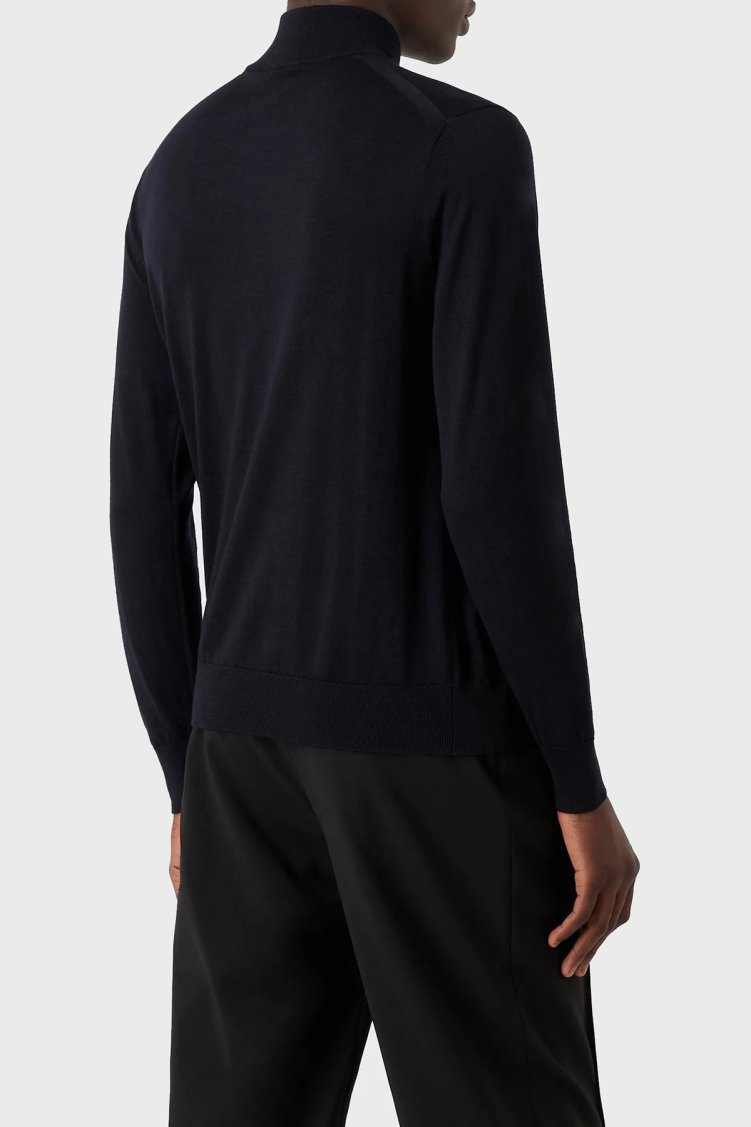 Emporio Armani Yünlü Fermuarlı Regular Fit Dik Yaka Erkek Hırka 8N1MUZ 1MJXZ 0999 SİYAH - Emporio Armani (1)