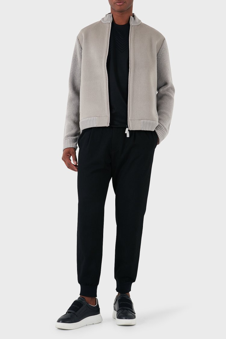 Emporio Armani Yünlü Regular Fit Dik Yaka Erkek Hırka 6D1BY2 1MF9Z 0628 GRİ - Emporio Armani (1)