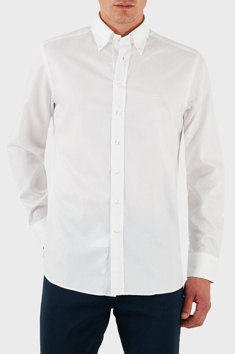 Etro % 100 Pamuk Regular Fit Düğmeli Yaka Erkek Gömlek MRIB0004 AV605 W0800 BEYAZ - Etro
