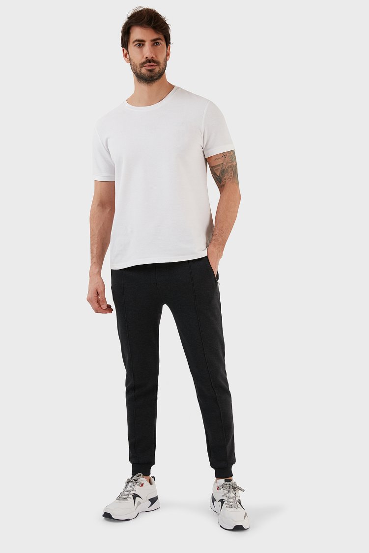 Exxe Pamuklu Belden Bağlamalı Cepli Jogger Erkek Pantolon 6143002 ANTRASİT - Exxe