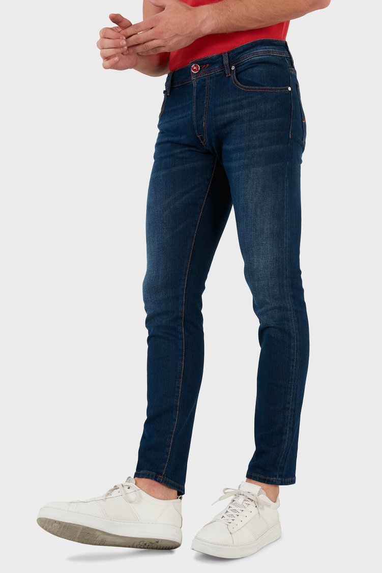 Exxe Pamuklu Normal Bel Slim Fit Jeans Erkek Kot Pantolon 629J018007 MAVİ - Exxe (1)