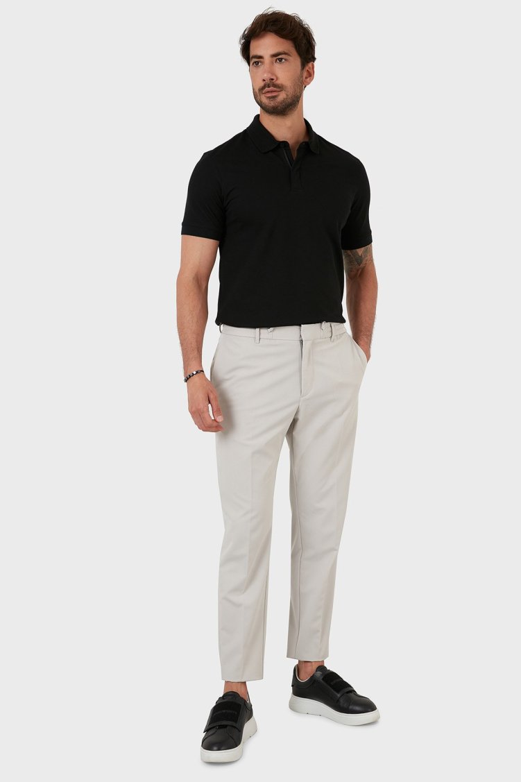 Exxe Pamuklu Regular Fit Düğme ve Fermuarlı T Shirt Erkek Polo EX601 SİYAH - Exxe (1)