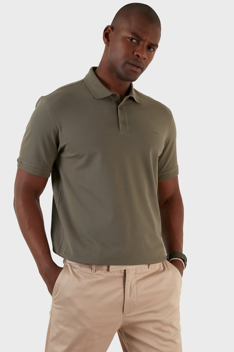 Exxe Pamuklu Regular Fit Düğmeli T Shirt Erkek Polo EX661D HAKİ - Exxe