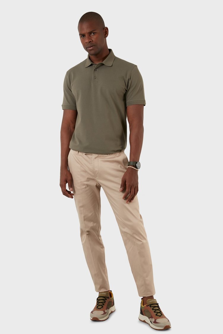 Exxe Pamuklu Regular Fit Düğmeli T Shirt Erkek Polo EX661D HAKİ - Exxe (1)