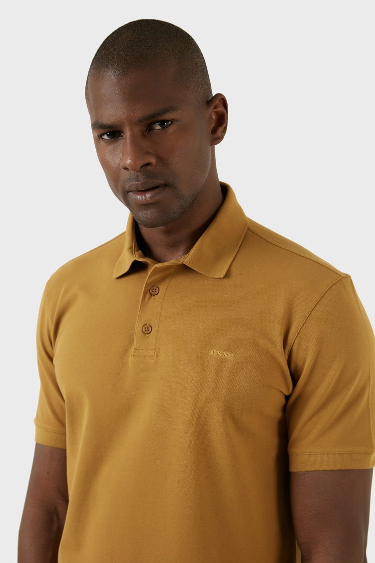 Exxe Pamuklu Regular Fit Düğmeli T Shirt Erkek Polo EX661D SAFRAN - Exxe (1)