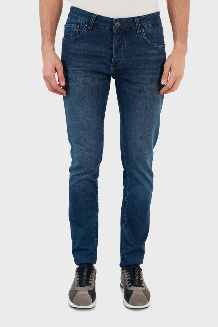 Exxe Pamuklu Skinny Fit Dar Paça Jeans Erkek Kot Pantolon EX1002K005BARTEZ LACİVERT - Exxe (1)