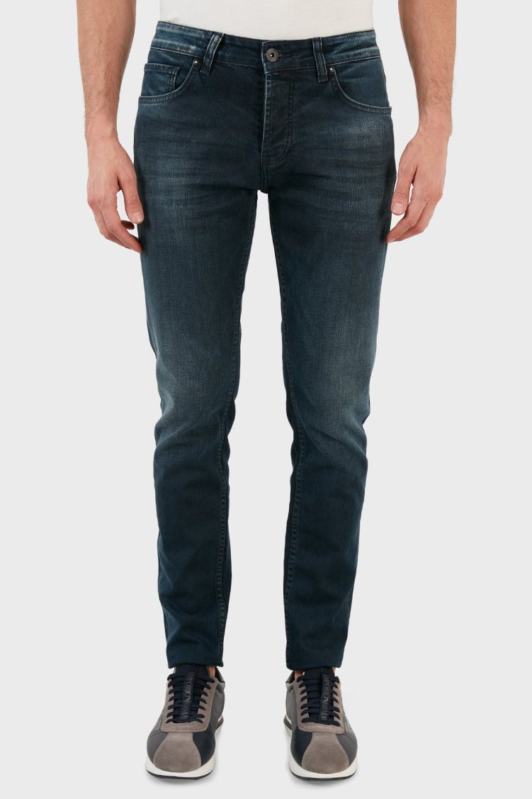 Exxe Pamuklu Skinny Fit Dar Paça Jeans Erkek Kot Pantolon EX1002K006BARTEZ KOYU MAVİ - Exxe (1)