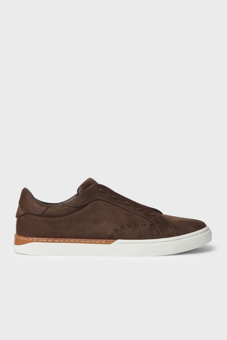 Fendi Deri Sneaker Erkek Ayakkabı 7E1937 AY1X F1WPI Kahve - Fendi