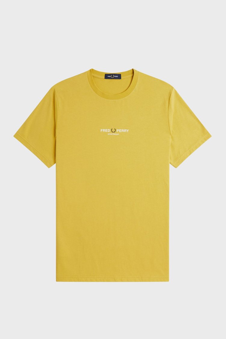 Fred Perry % 100 Pamuk Logolu Regular Fit Bisiklet Yaka Erkek T Shirt M9825 X18 SARI - Fred Perry