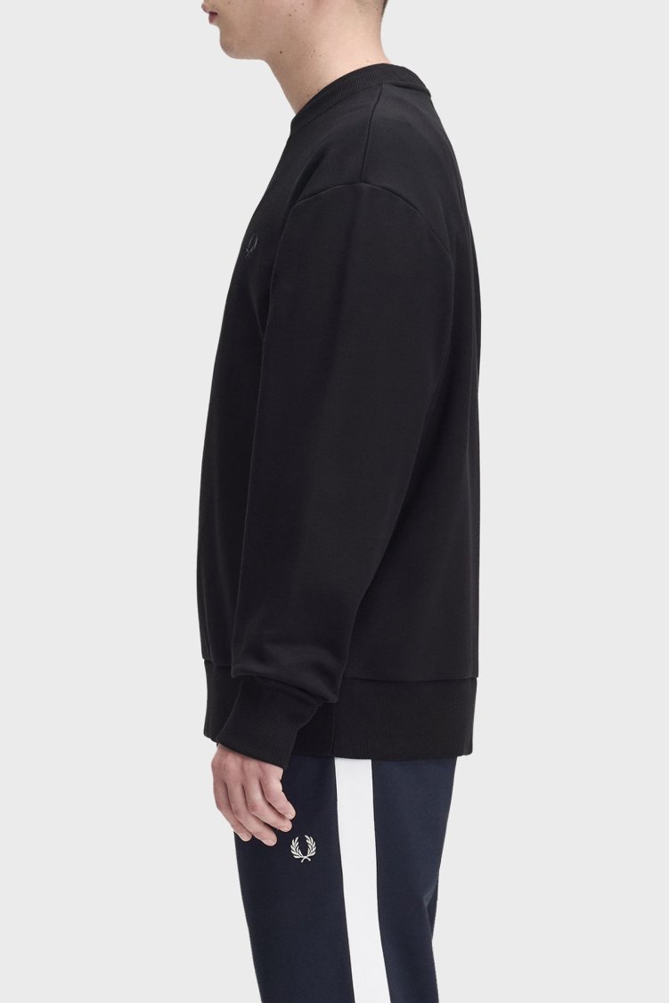 Fred Perry %100 Pamuk Regular Fit Bisiklet Yaka Erkek Sweat M3622 102 Siyah - Fred Perry (1)