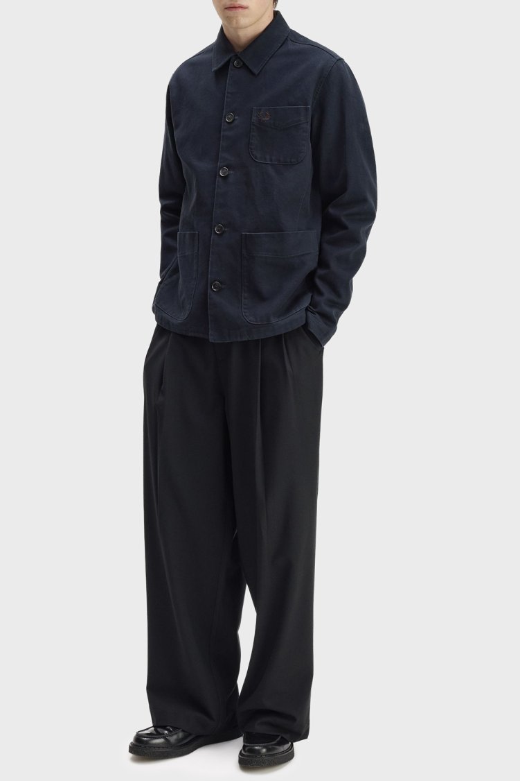 Fred Perry %100 Pamuk Regular Fit Klasik Yaka Erkek Gömlek M1701 608 Lacivert - Fred Perry (1)