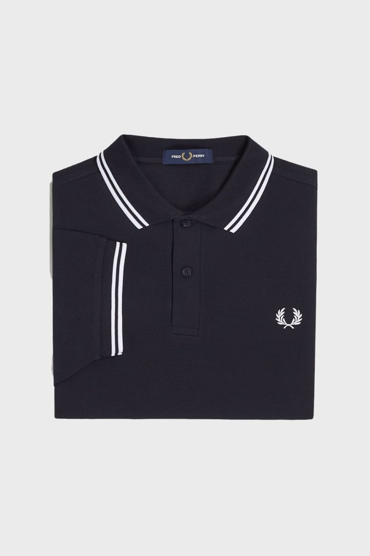 Fred Perry % 100 Pamuk Regular Fit Şerit Detaylı Düğmeli Erkek Polo Yaka T Shirt M3600 238 LACİVERT - Fred Perry (1)
