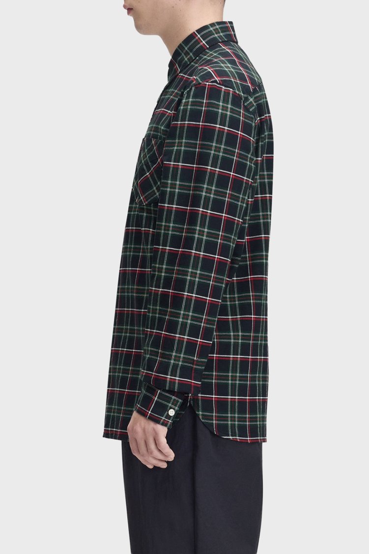 Fred Perry Ekoseli Pamuklu Regular Fit Düğmeli Yaka Erkek Gömlek M3720 Z89 Lacivert-yeşil - Fred Perry (1)