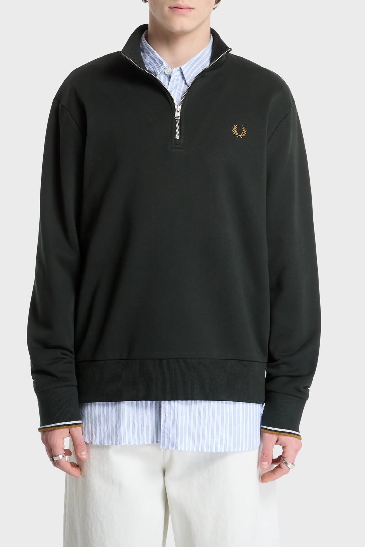 Fred Perry Erkek Sweat M3574 78C Koyu yeşil - Fred Perry
