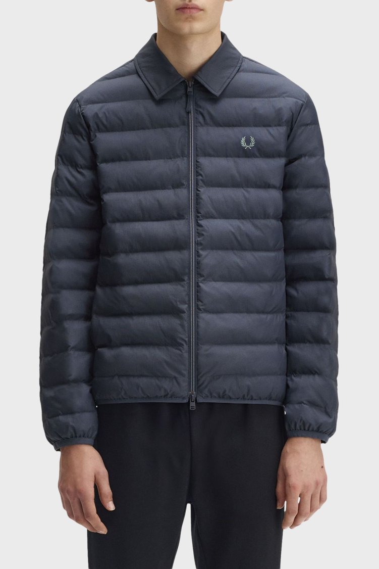Fred Perry Kapitoneli Regular Fit Klasik Yaka Fermuarlı Unisex Ceket J1301 738 KOYU MAVİ - Fred Perry
