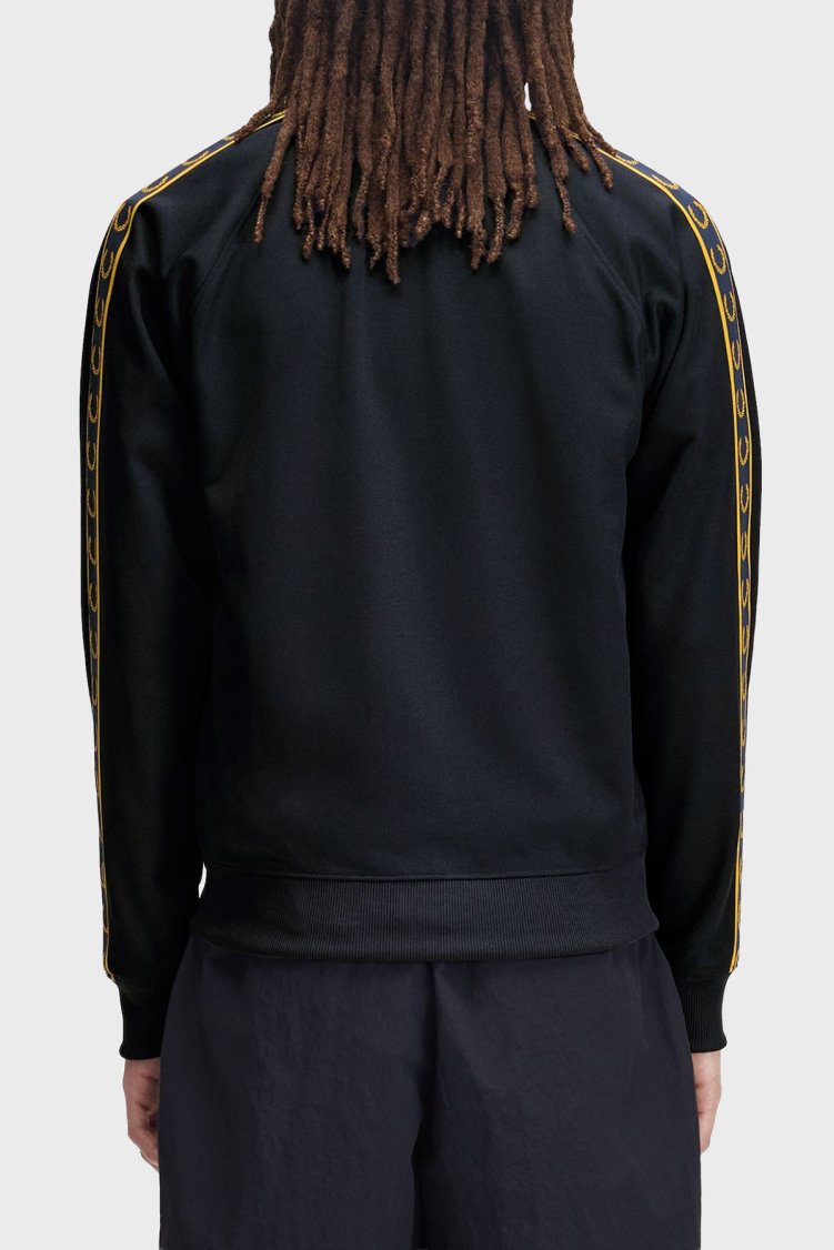 Fred Perry Kontrast Şeritli Logolu Dik Yaka Fermuarlı Erkek Sweat J5557 248 Lacivert - Fred Perry (1)
