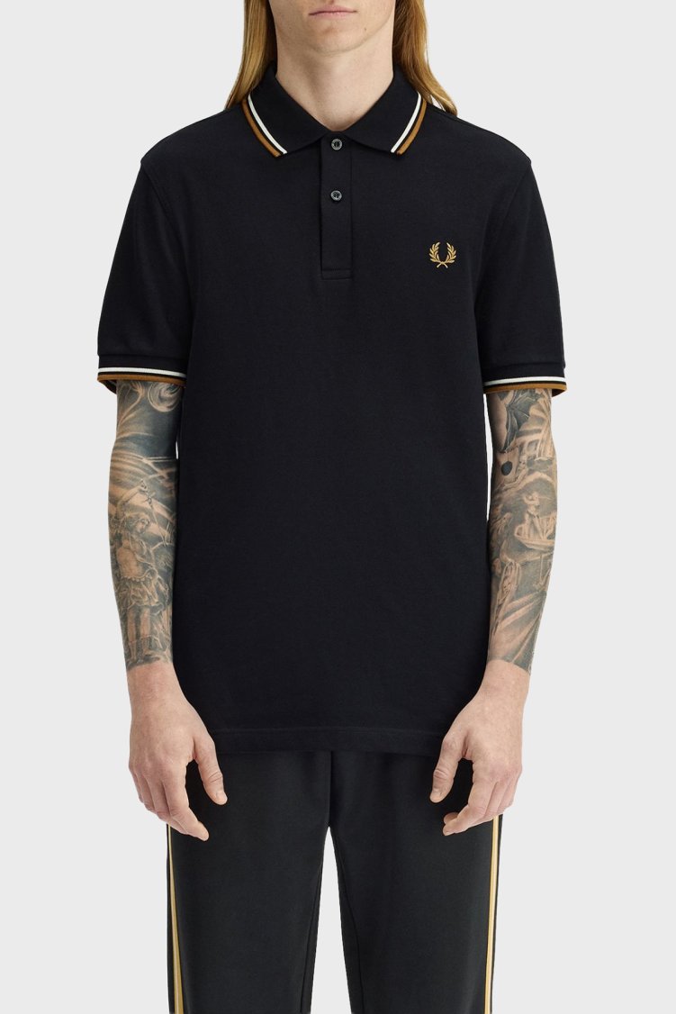 Fred Perry Logolu % 100 Pamuk Regular Fit Düğmeli Erkek Polo M3600P P69 SİYAH - Fred Perry