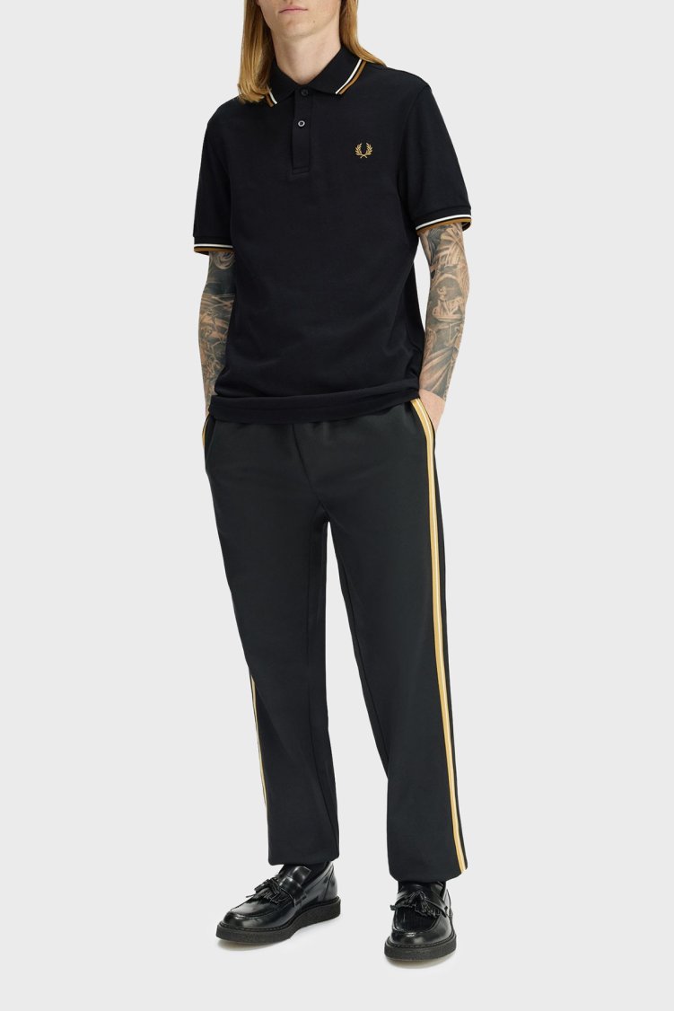 Fred Perry Logolu % 100 Pamuk Regular Fit Düğmeli Erkek Polo M3600P P69 SİYAH - Fred Perry (1)