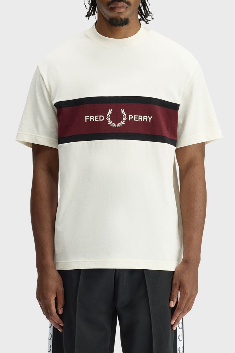 Fred Perry Logolu % 100 Pamuk Relaxed Fit Bisiklet Yaka Erkek T Shirt M2405 560 EKRU - Fred Perry