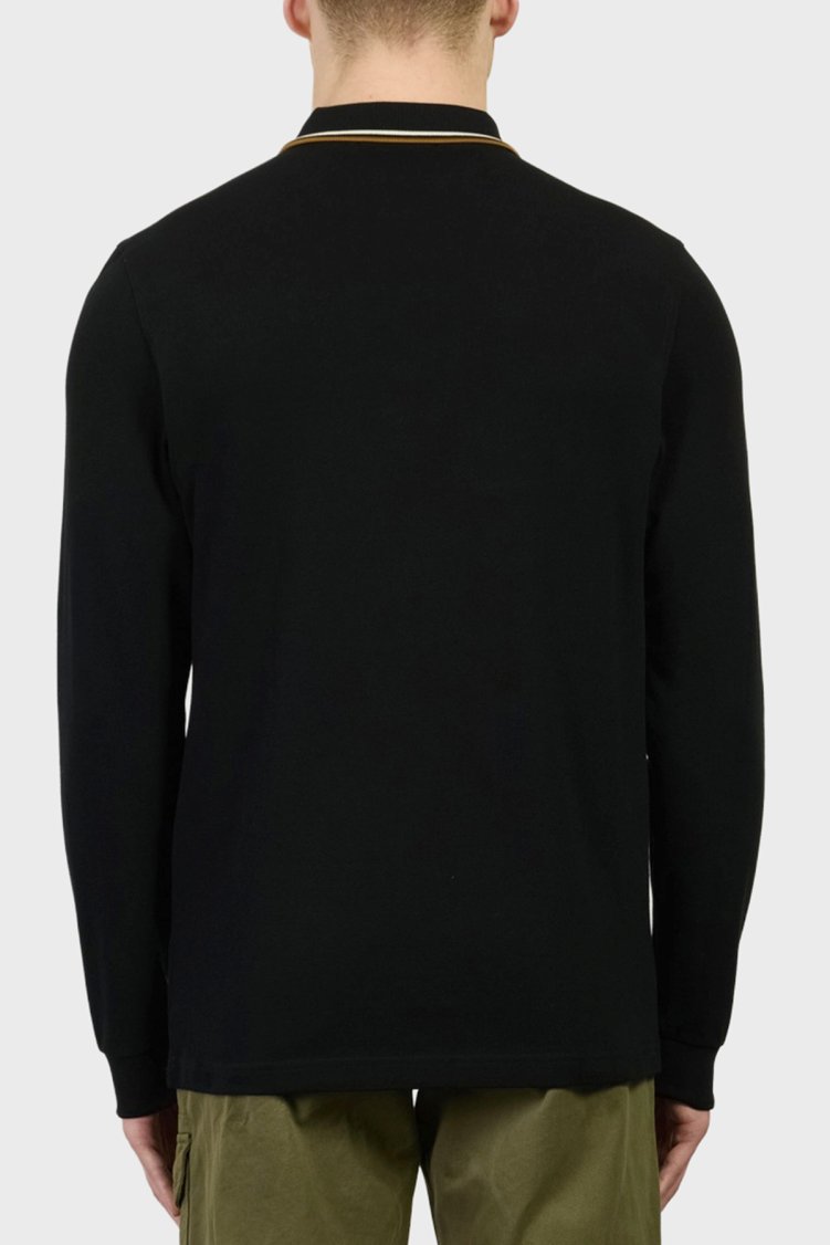 Fred Perry Logolu Pamuklu Düğmeli Erkek Polo Yaka Sweat M3636 P69 Siyah - Fred Perry (1)