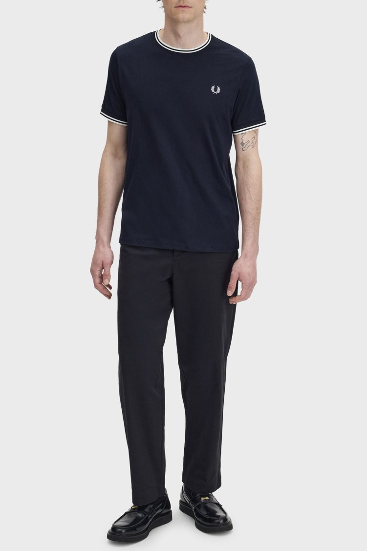 Fred Perry Logolu Pamuklu Regular Fit Bisiklet Yaka Erkek T Shirt M1588V 795 LACİVERT - Fred Perry (1)
