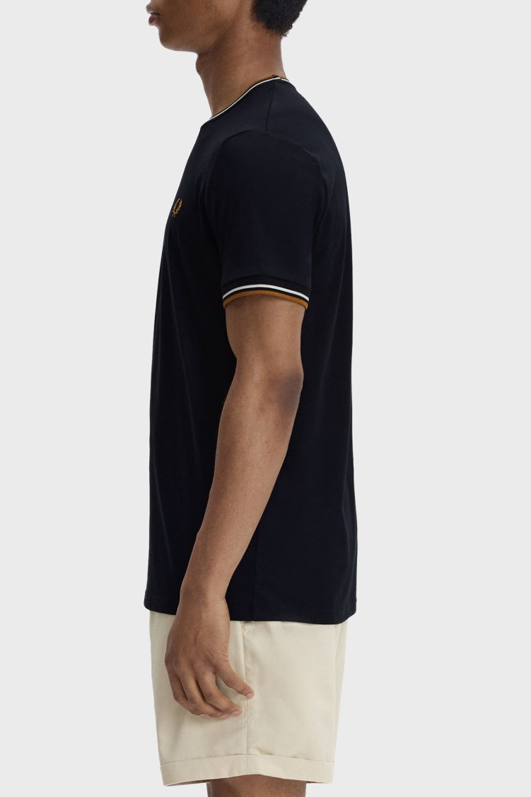 Fred Perry Logolu Pamuklu Regular Fit Bisiklet Yaka Erkek T Shirt M1588V P69 SİYAH - Fred Perry (1)