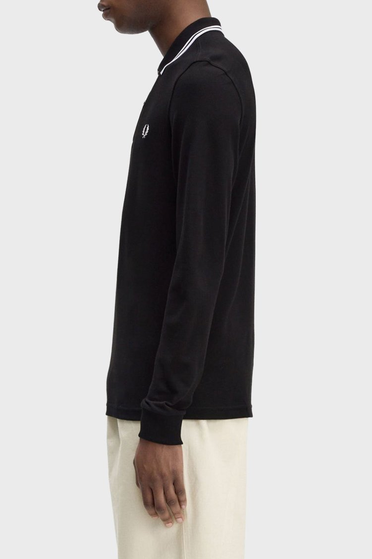 Fred Perry Logolu Pamuklu Regular Fit Düğmeli Erkek Polo Yaka Sweat M3636 350 SİYAH - Fred Perry (1)