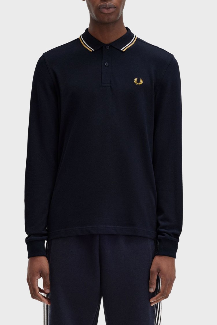 Fred Perry Logolu Pamuklu Regular Fit Düğmeli Erkek Polo Yaka Sweat M3636 W53 SİYAH - Fred Perry