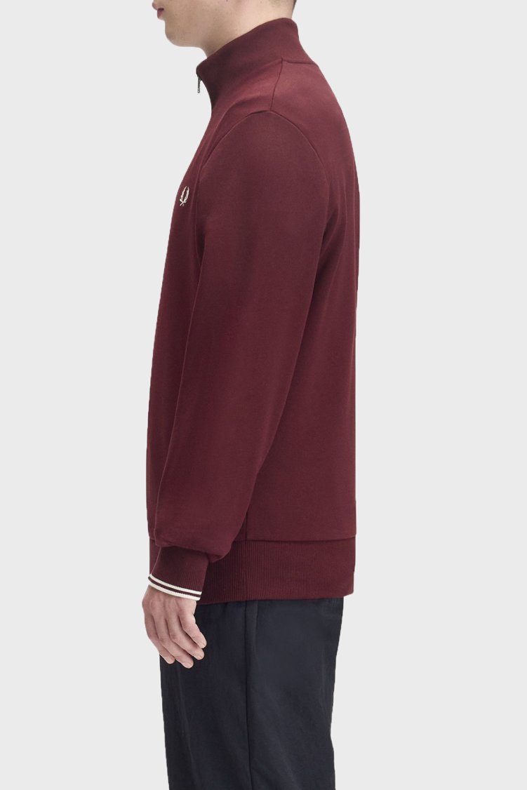Fred Perry Logolu Pamuklu Yarım Fermuarlı Erkek Sweat M3574 64A Bordo - Fred Perry (1)