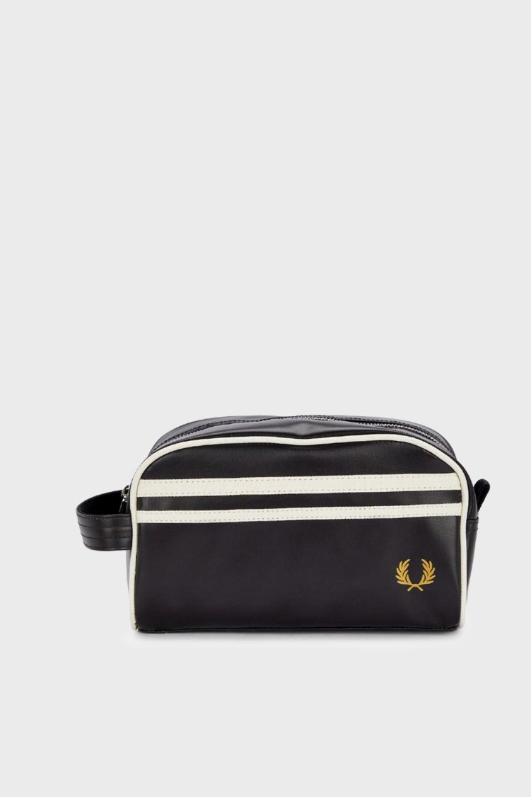 Fred Perry Logolu Tek Saplı Unisex Çanta L8298 D57 SİYAH-EKRU - Fred Perry