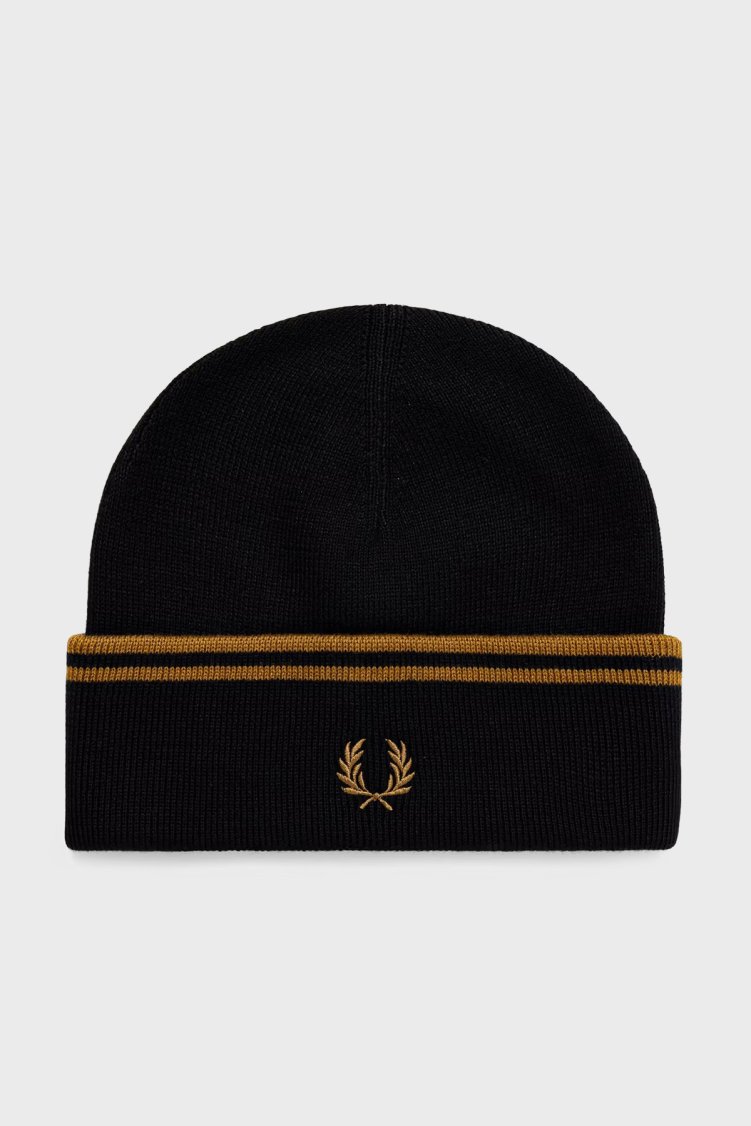 Fred Perry Logolu Yün Karışımlı Unisex Bere C3317 U12 Siyah - Fred Perry