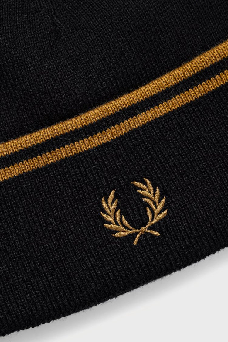 Fred Perry Logolu Yün Karışımlı Unisex Bere C3317 U12 Siyah - Fred Perry (1)